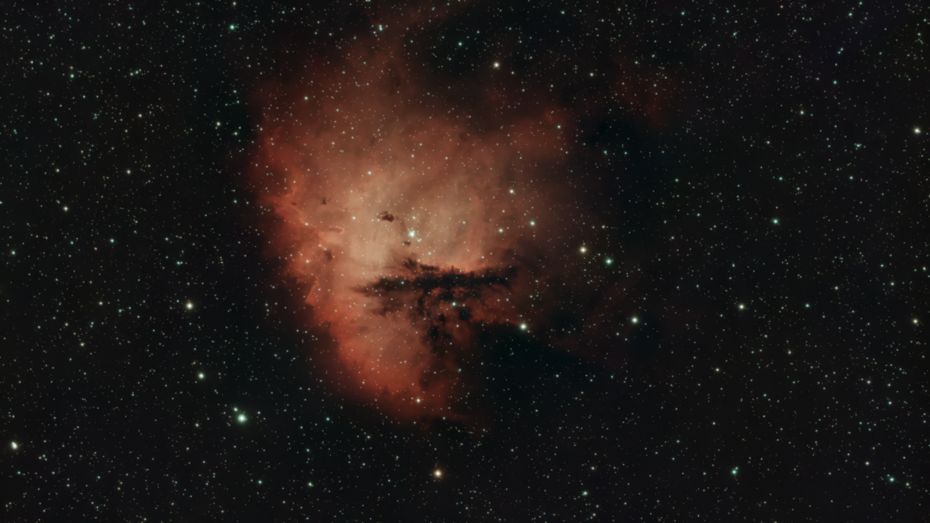 Astro AI Processor astrophotography star reduction result with Star Shrink, NGC 281